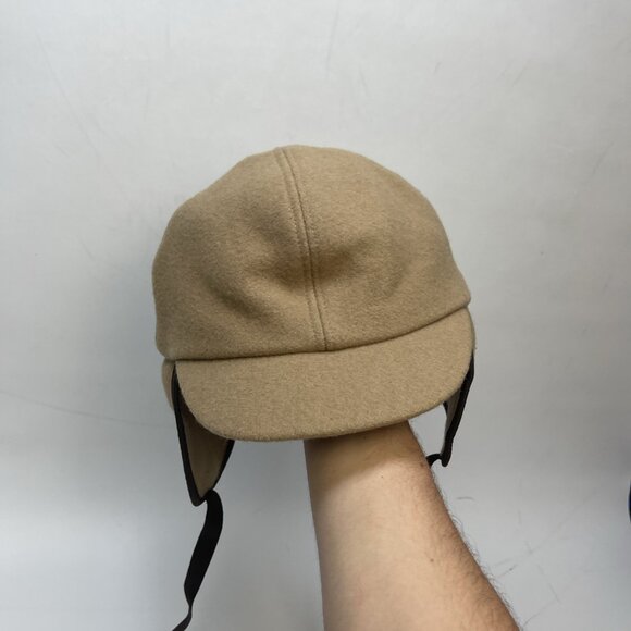 Vintage Retreat Aviator Trapper Hat Earflap Cap Beige Wool Blend Canada made - Picture 5 of 12